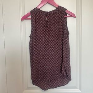Loft Maroon and Gray‎ Sleeveless Blouse